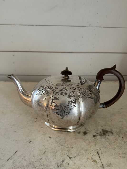 Sheffield Plate Engraved Teapot  - England