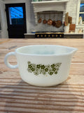 Vtg Pyrex Green Spring Blossom Crazy Daisy Gravy Boat series 25, No Plate