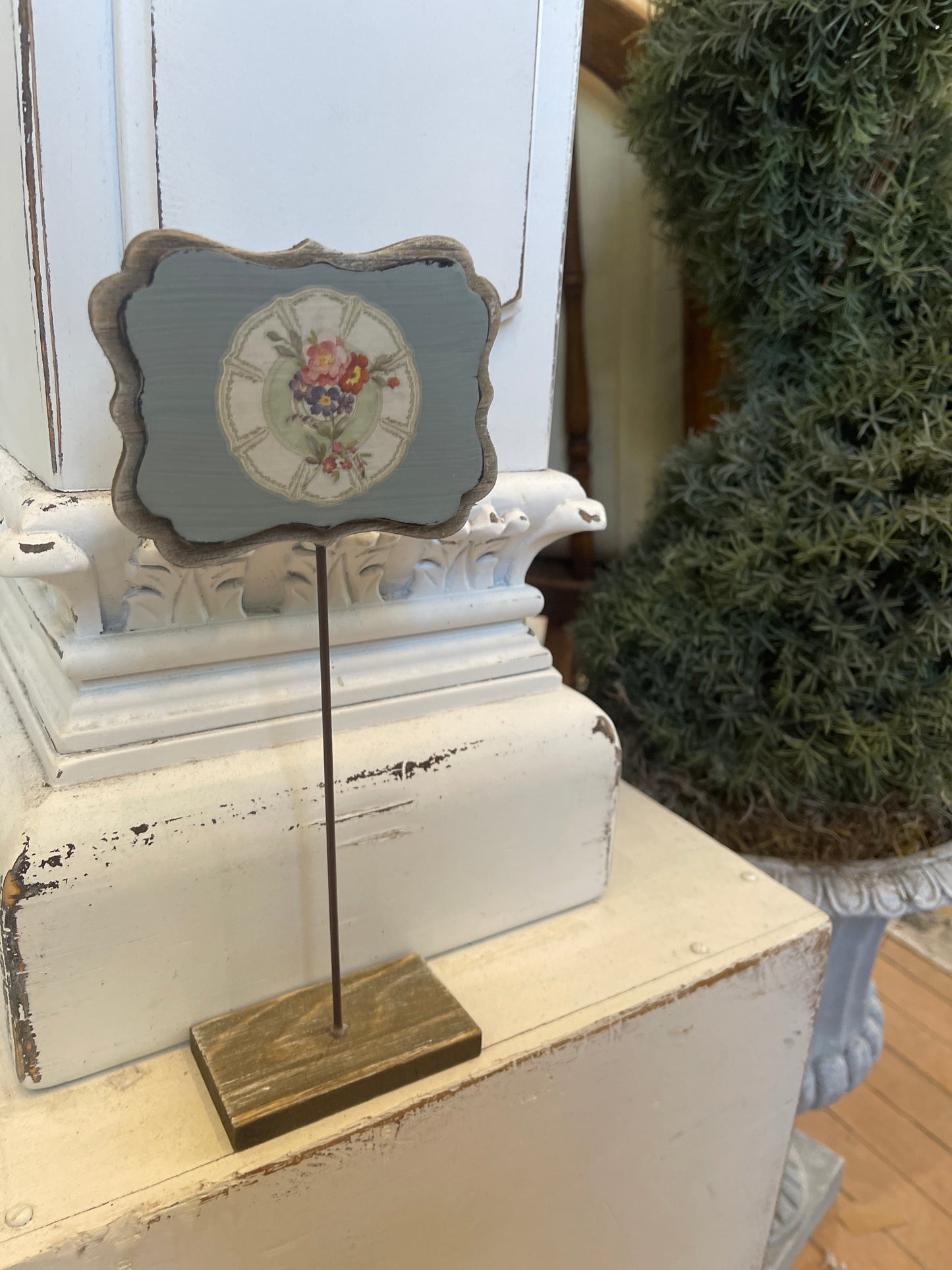 Small pedestal sign with makeover sold individually
