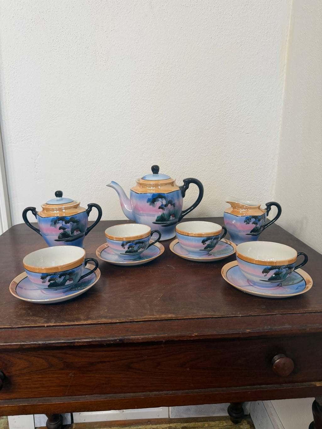 Vintage Japanese lusterware tea set - sold individually