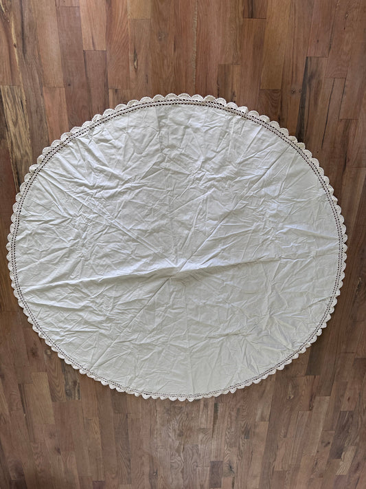 Round Table Cloth with Lace 60” across