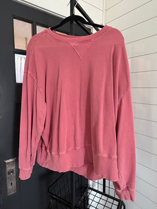 Mauve Crewneck Pullover | Downeast X Large - broken in with paint on it