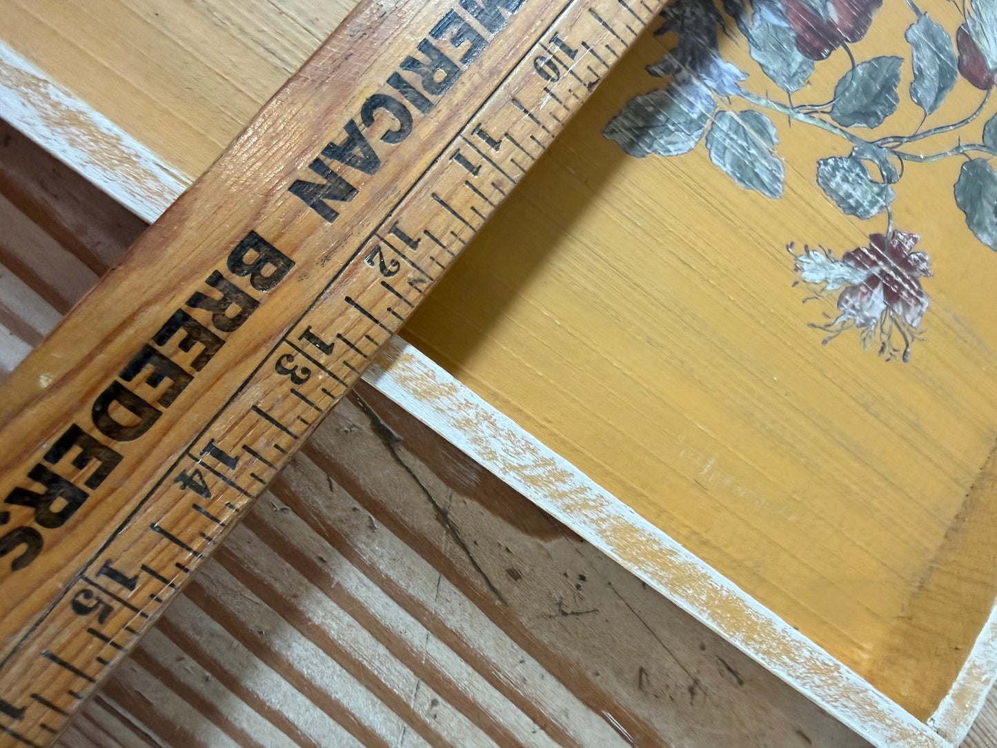 Yellow Floral French style Wood Tray can also be wall art