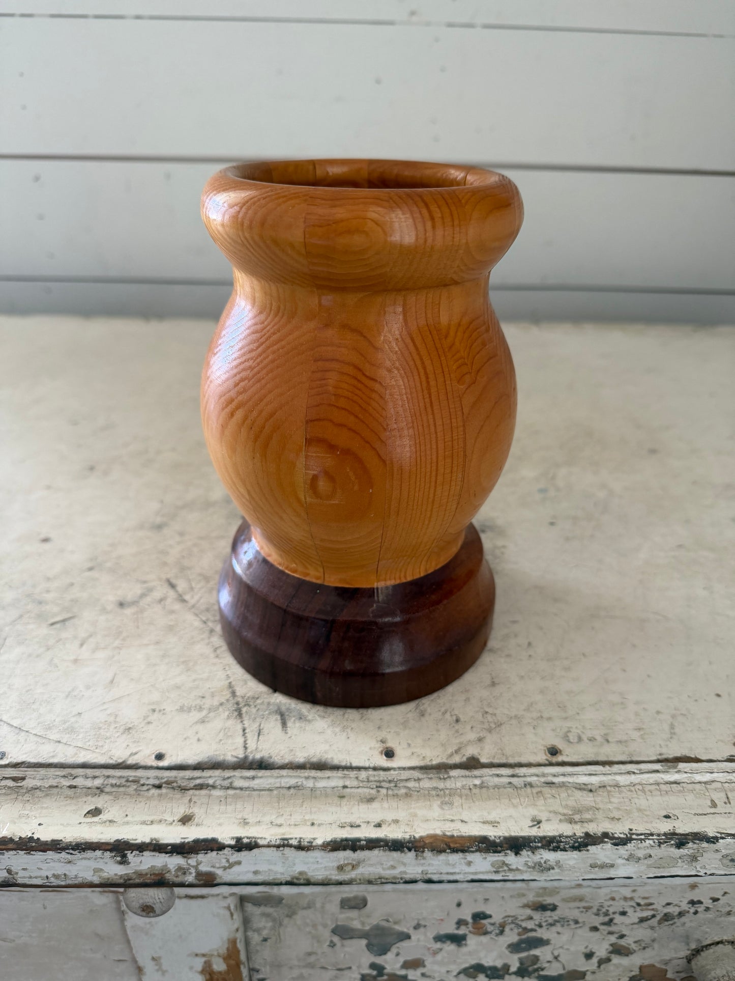 Hand Turned two toned Wood Vase