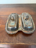 Vintage FB Rodgers Silver plate Victorian revival double butter dish