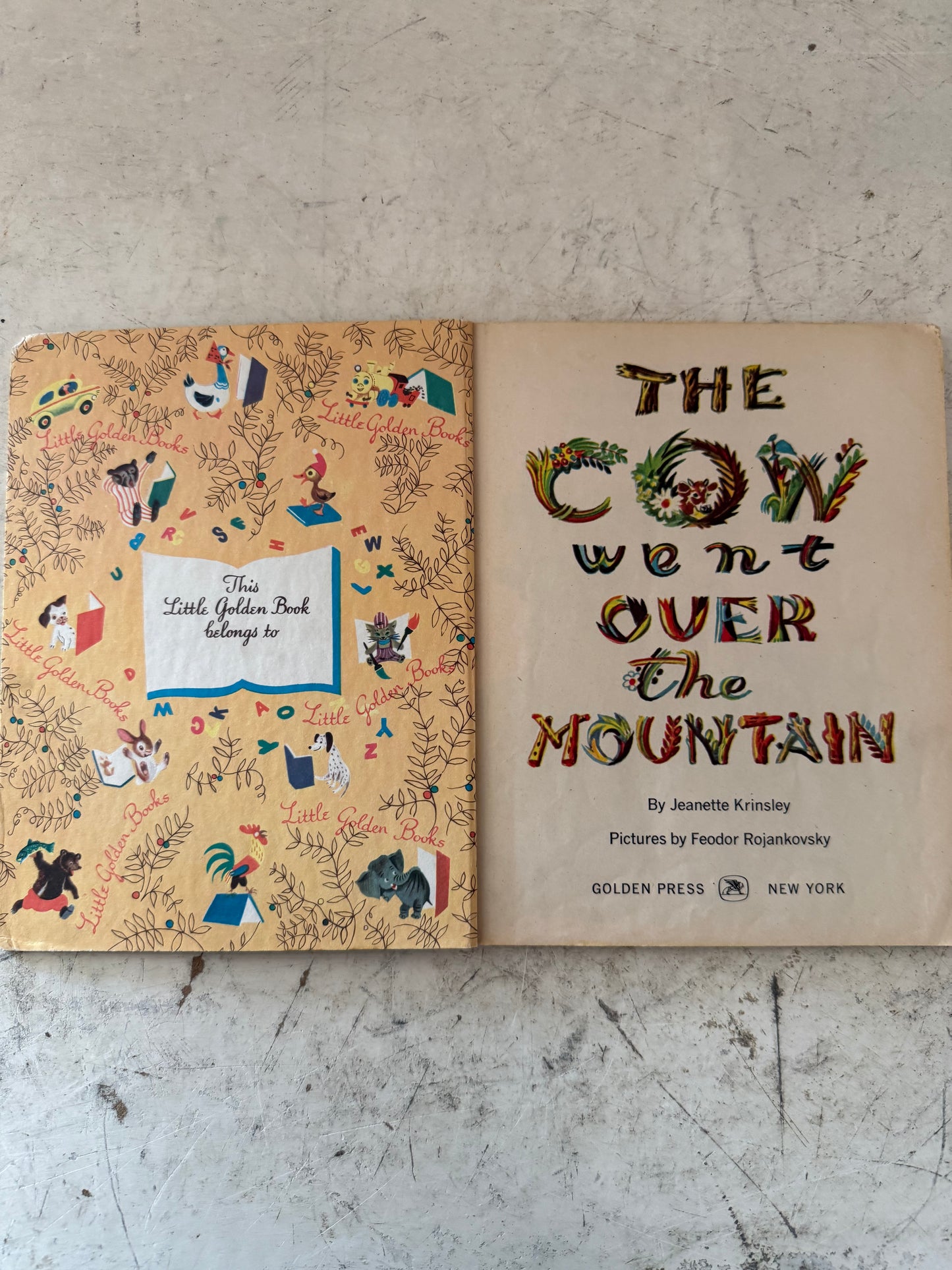 The Cow Went Over The Mountain - Little Golden Book