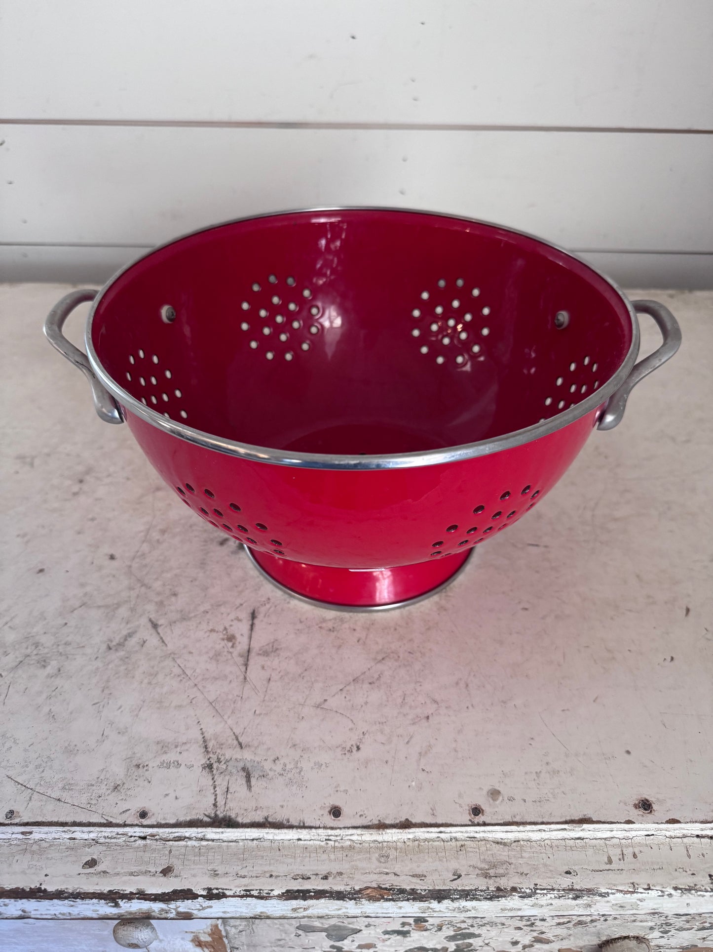 Large Red enamel colander