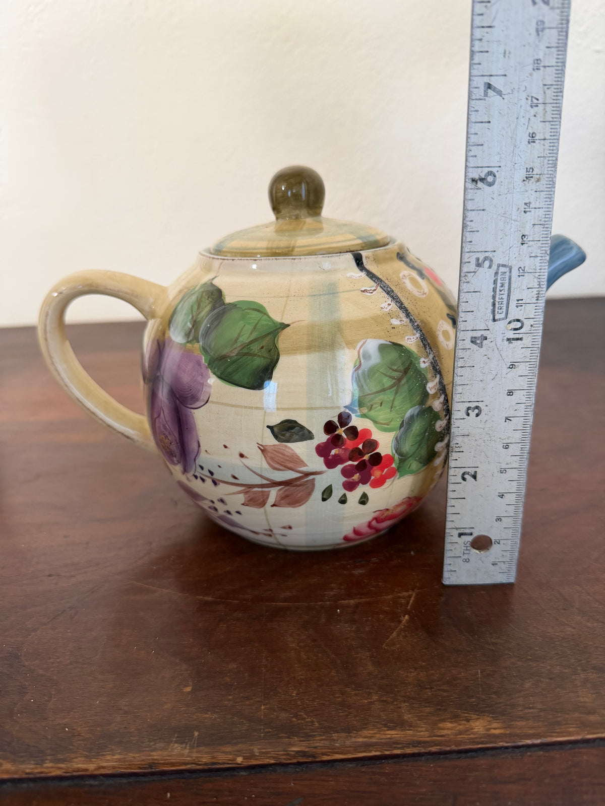 Plaid Porcelain Tea Pot
