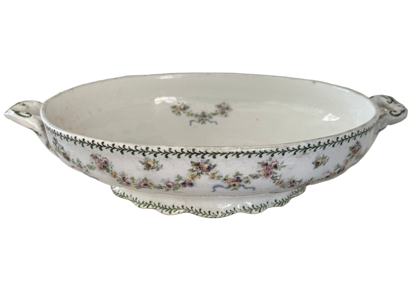 Antique Royal Semi PorcelainServing Fish with delicate floral detail