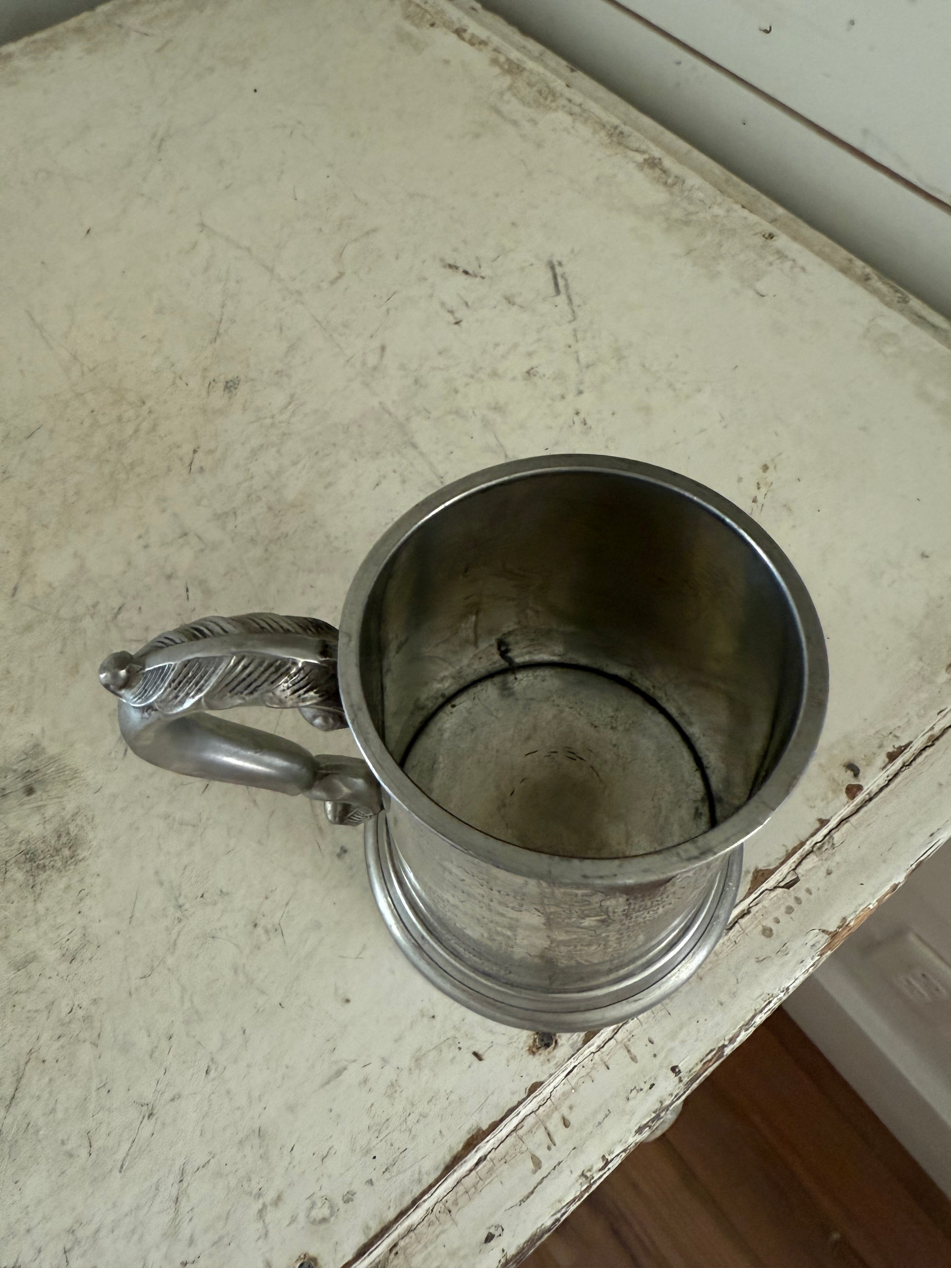 Vintage Kings and Queens pewter tankard Beer Stein Sheffield England Engraved