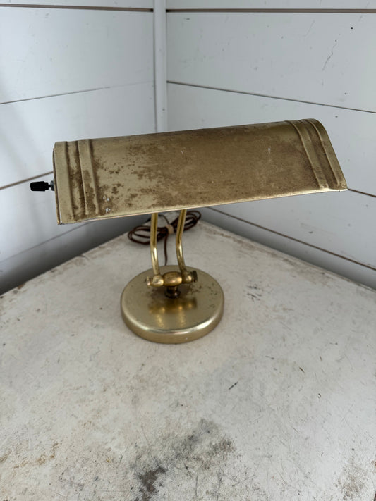 Vintage brass bankers lamp