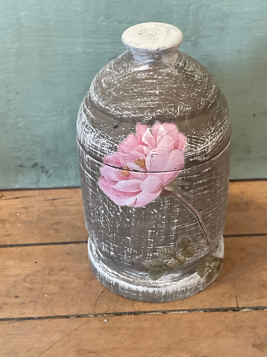 Wood trinket dish with makeover urn with lid