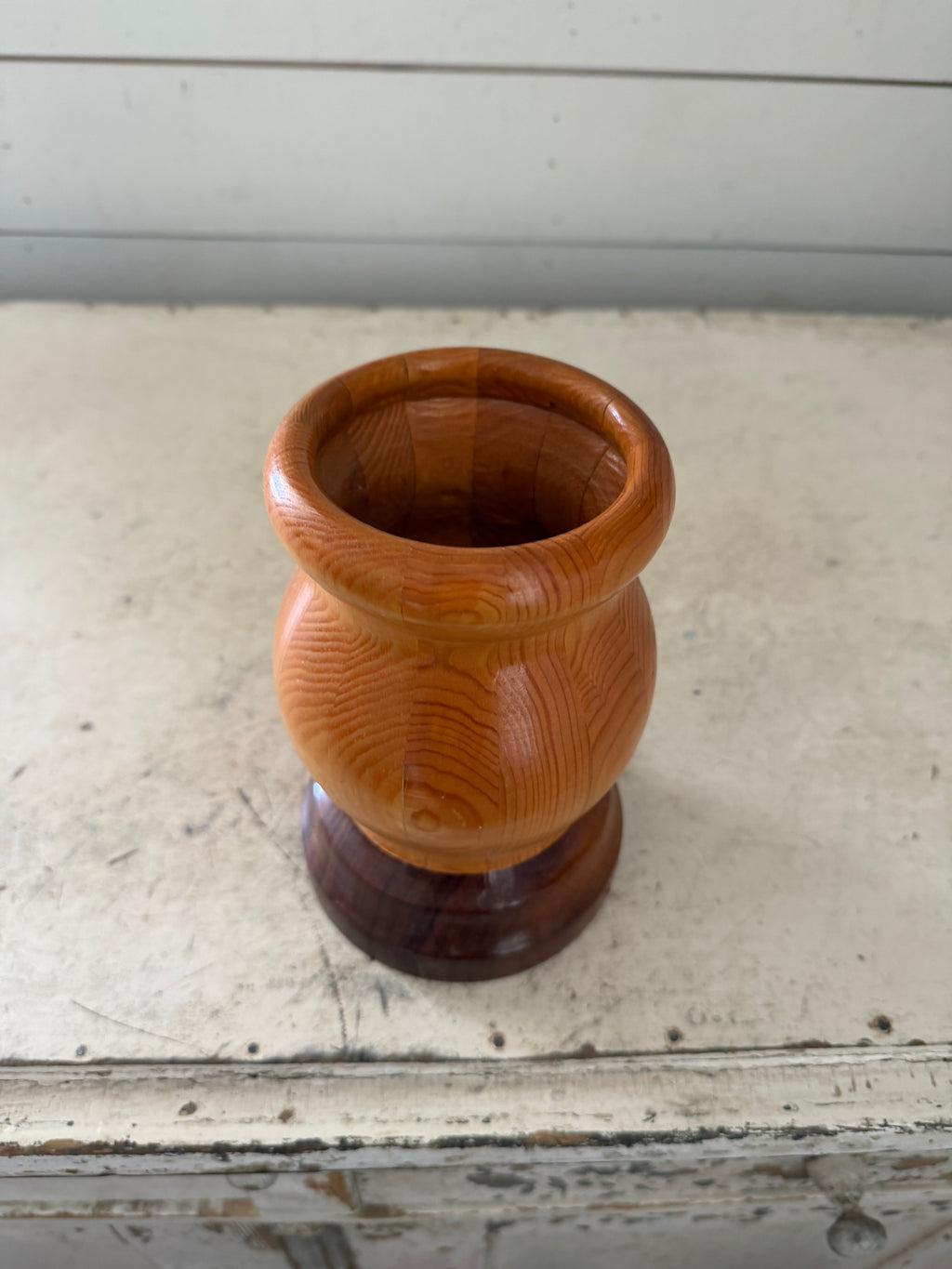 Hand Turned two toned Wood Vase