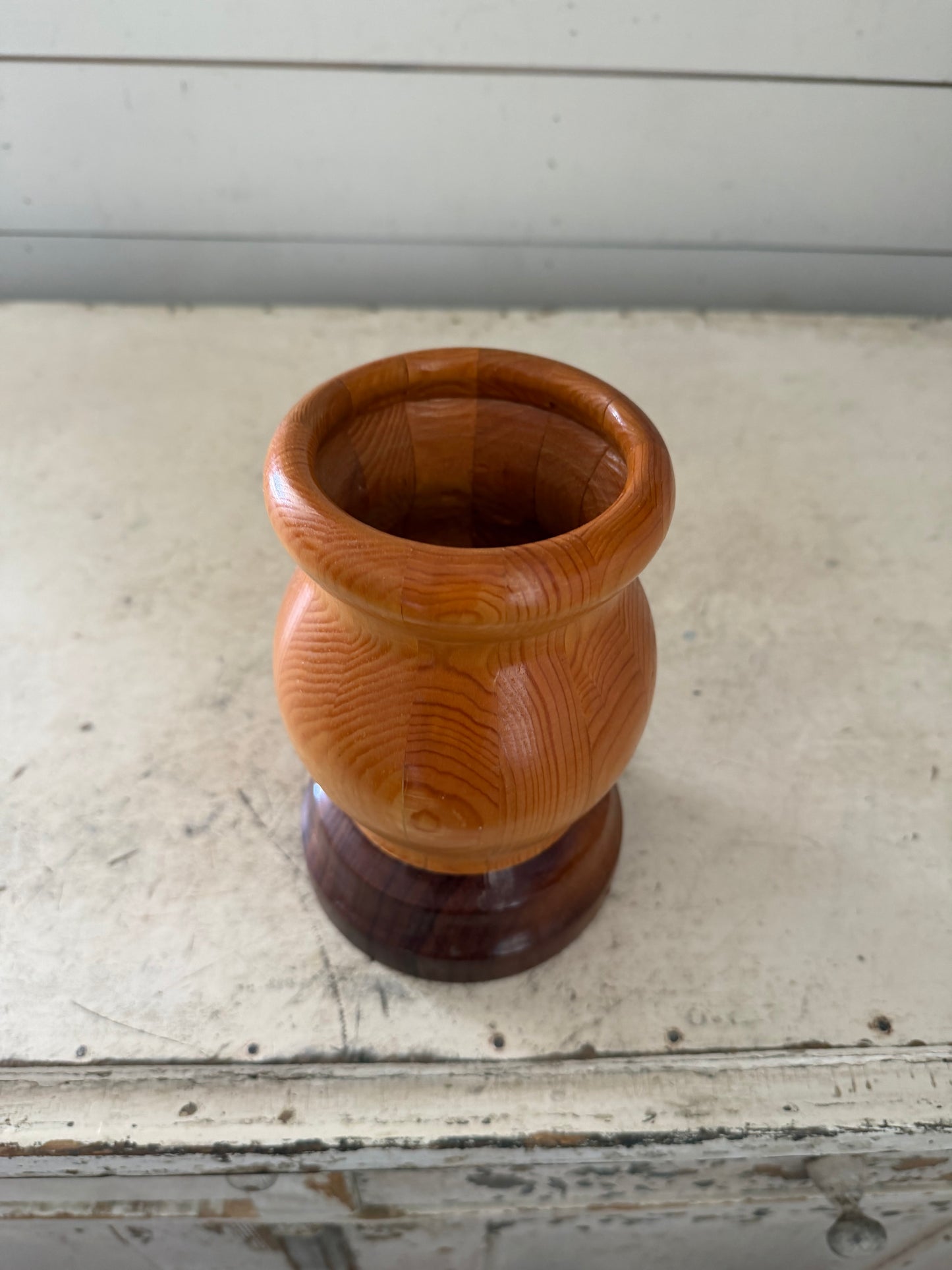 Hand Turned two toned Wood Vase