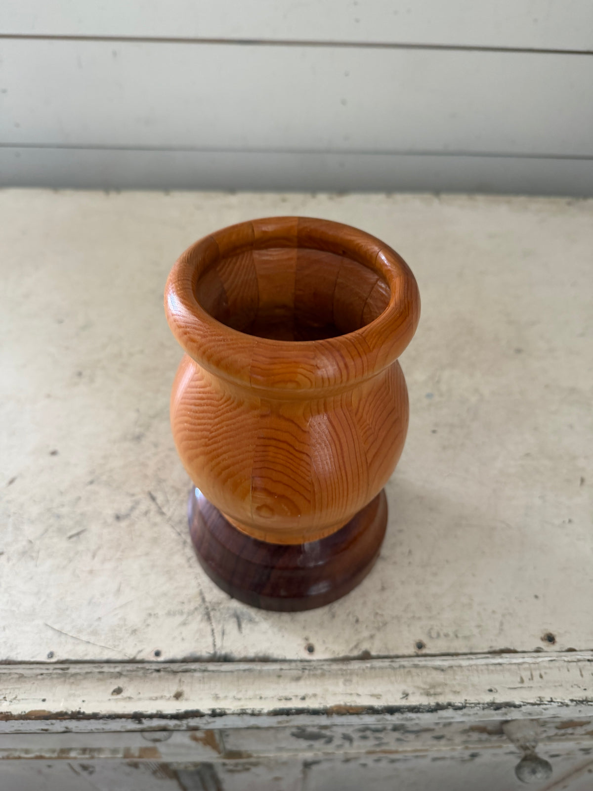 Hand Turned two toned Wood Vase