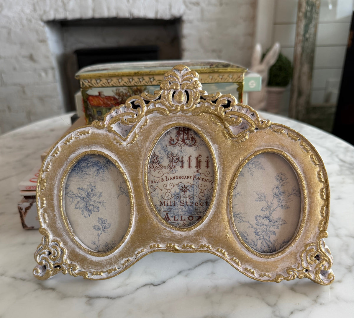 Ornate Frame for Three Pictures 9”