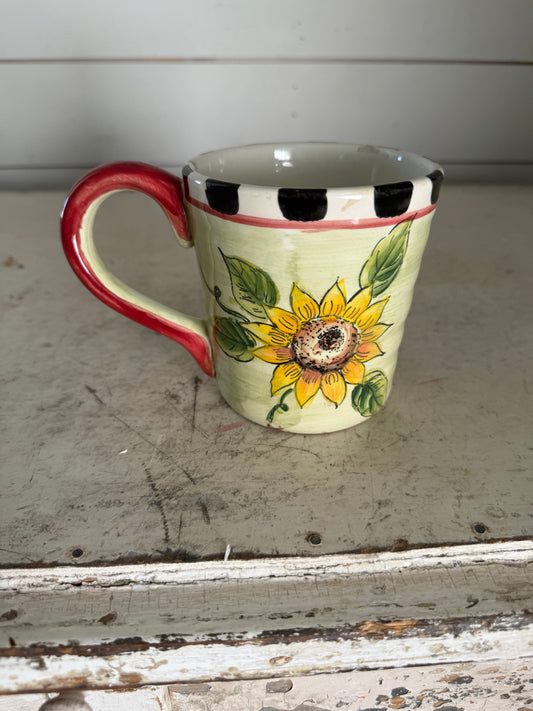 Sunflower Rooster Mug - small chip