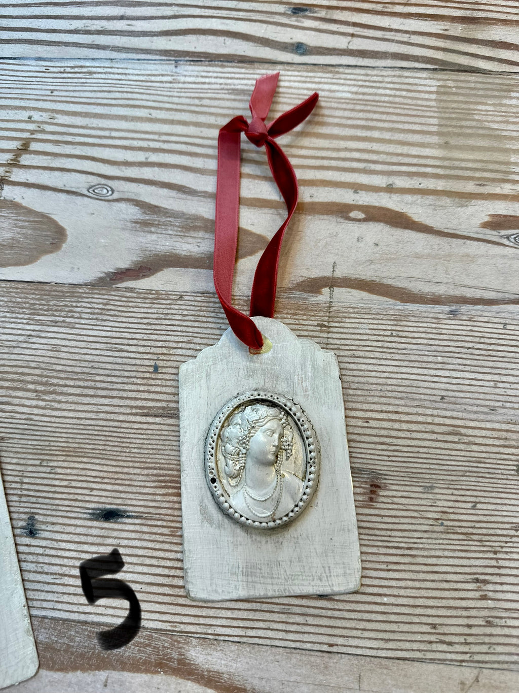 Handpainted Brass Appliqué Christmas Tag Ornaments