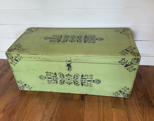 Hand Painted Antique Chest - 30x13.5x13.5