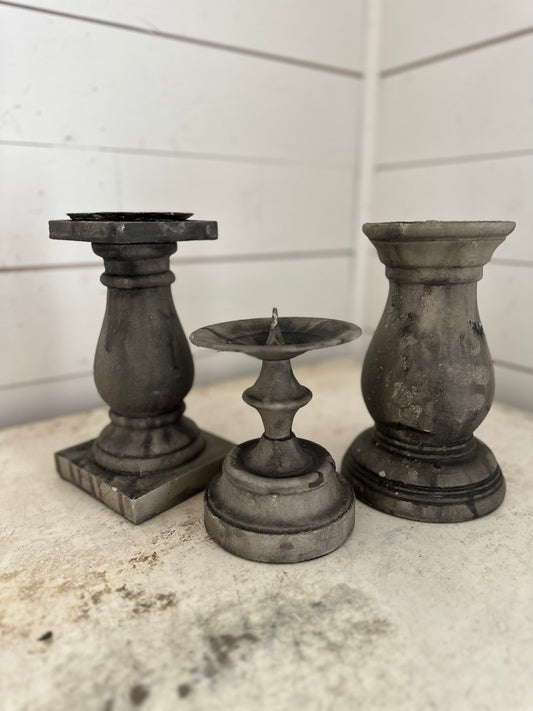 Medium Candlestick trio hand painted