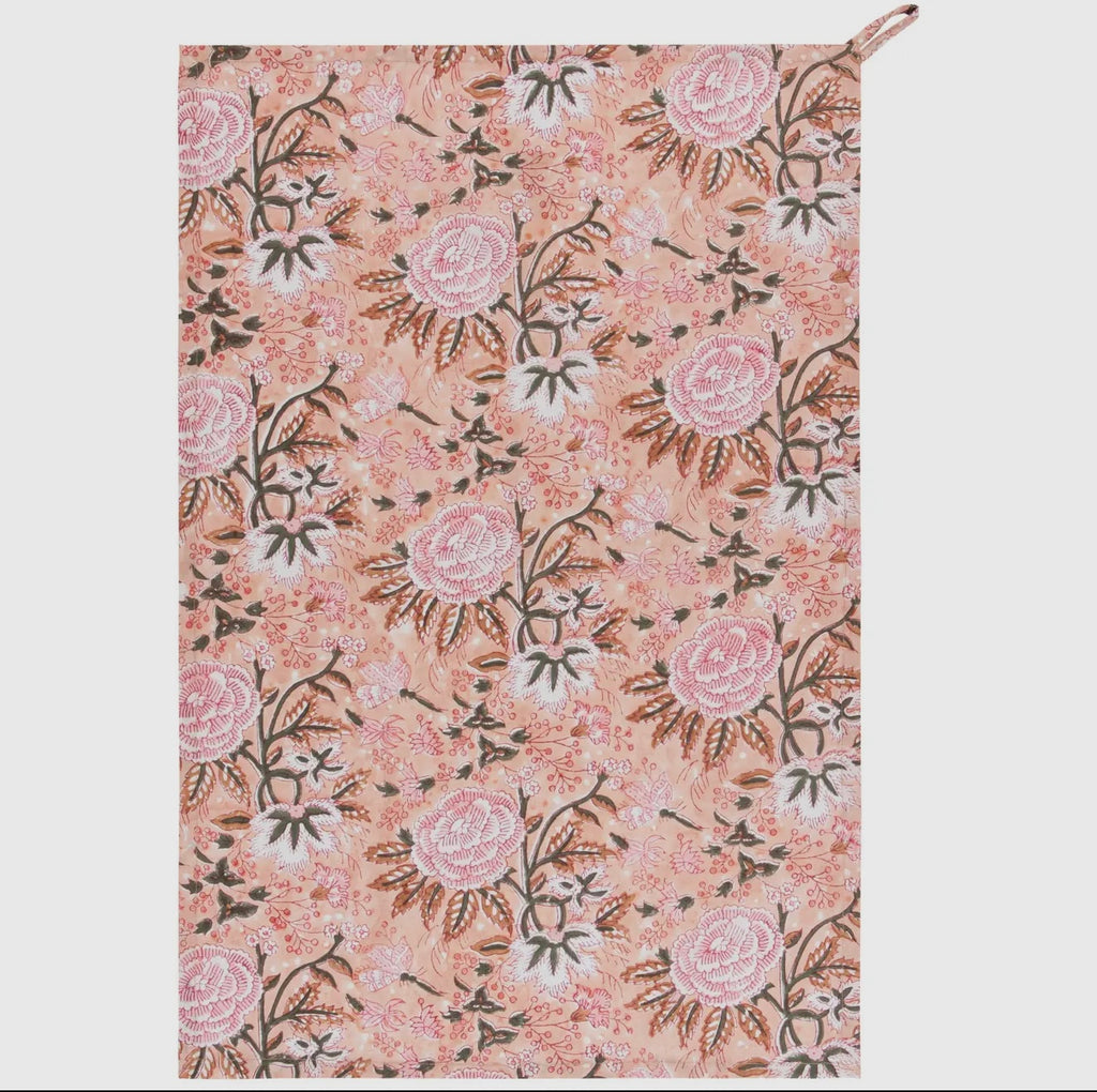 Blossom Block Print Dish Towel