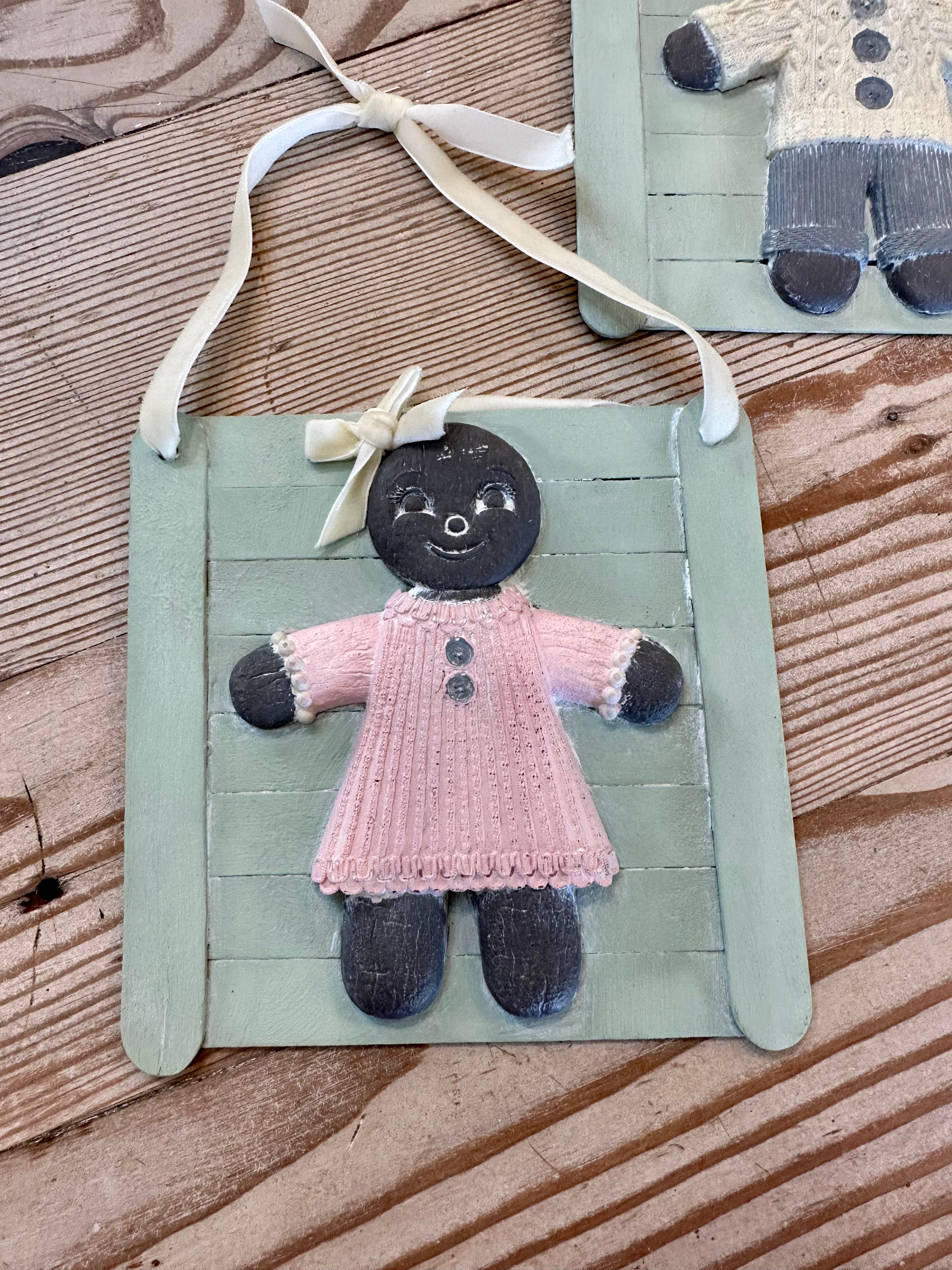 Handmade Gingerbread People Ornament / Hanger