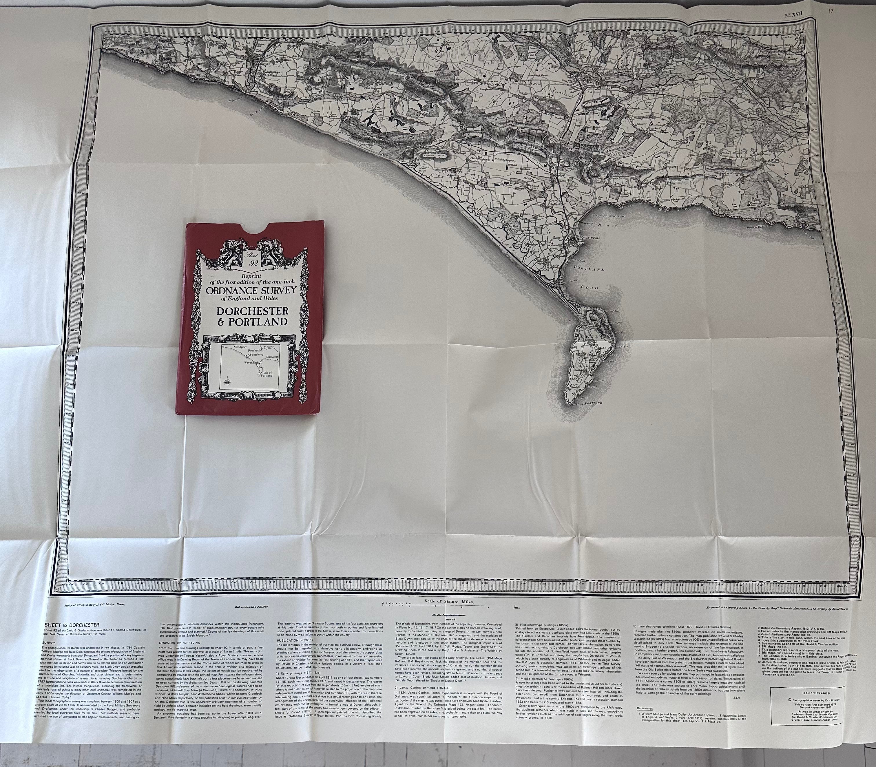 Red Ordinance Survey of England and Wales Dorchester and Portland Sheet 92