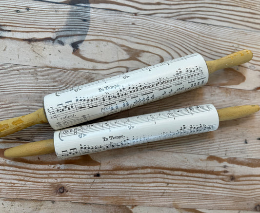 Music Stamped &Painted Rolling Pin - for decor sold individually