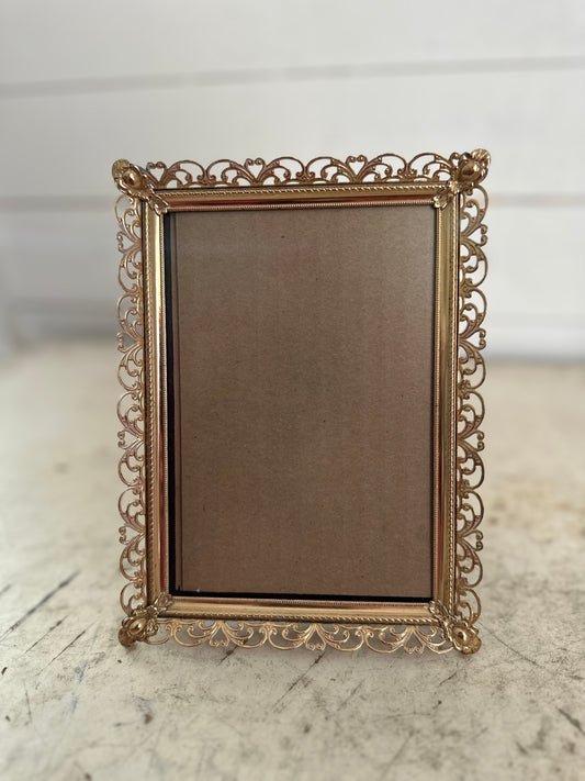 8x6” gold filigree frame