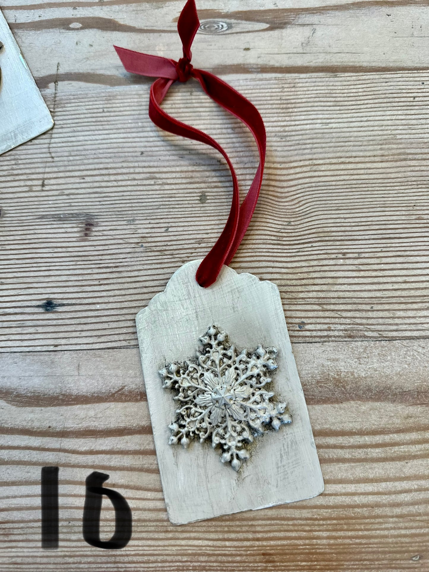 Handpainted Brass Appliqué Christmas Tag Ornaments
