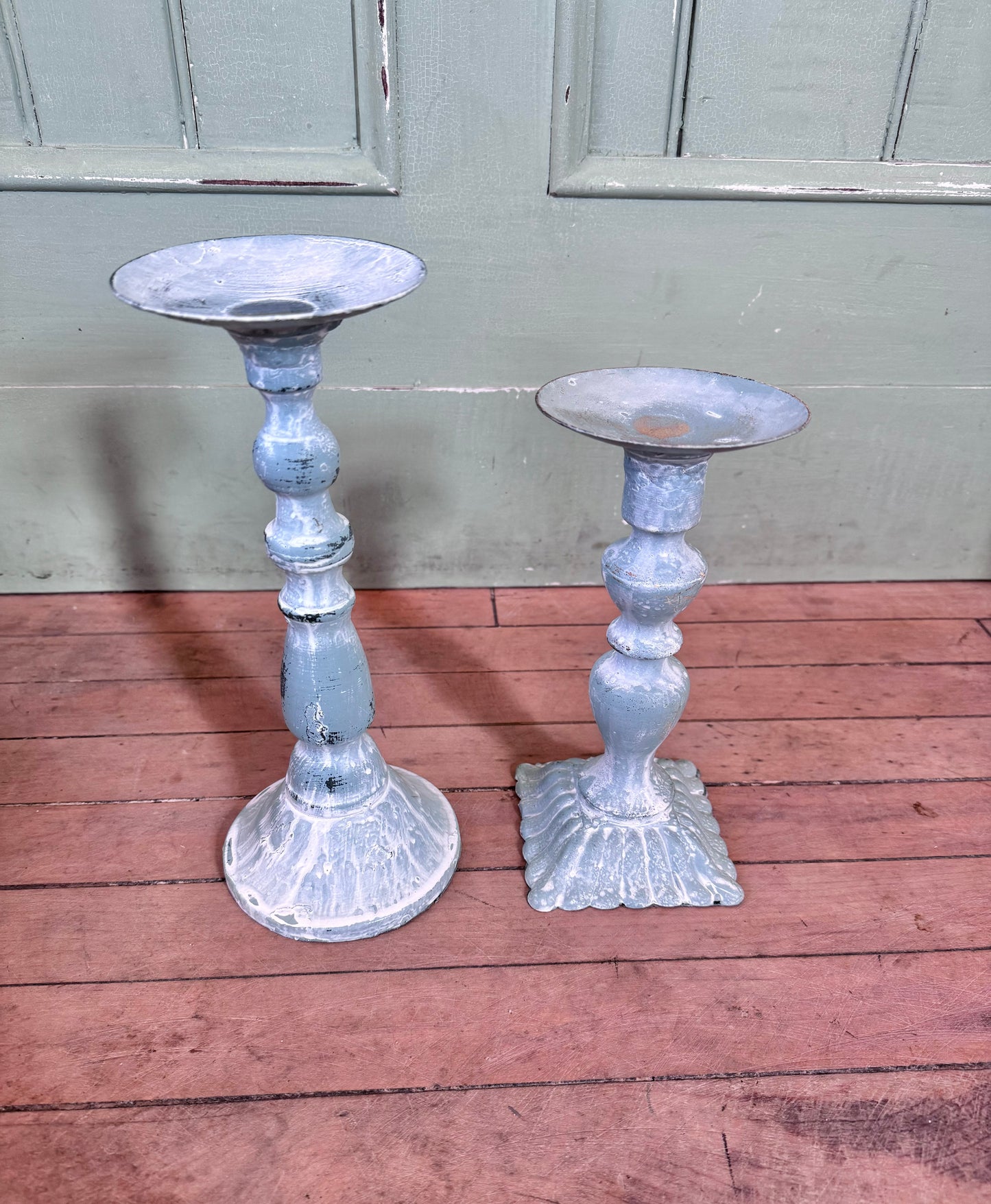 Set of Candlesticks metal - hand painted
