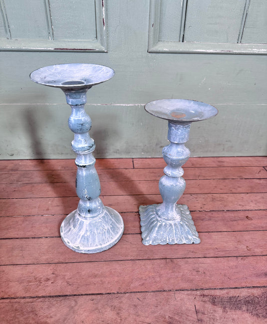 Set of Candlesticks metal - hand painted