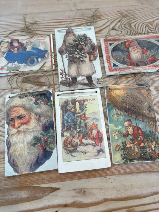 Santa Postcard Ornaments / Hangers