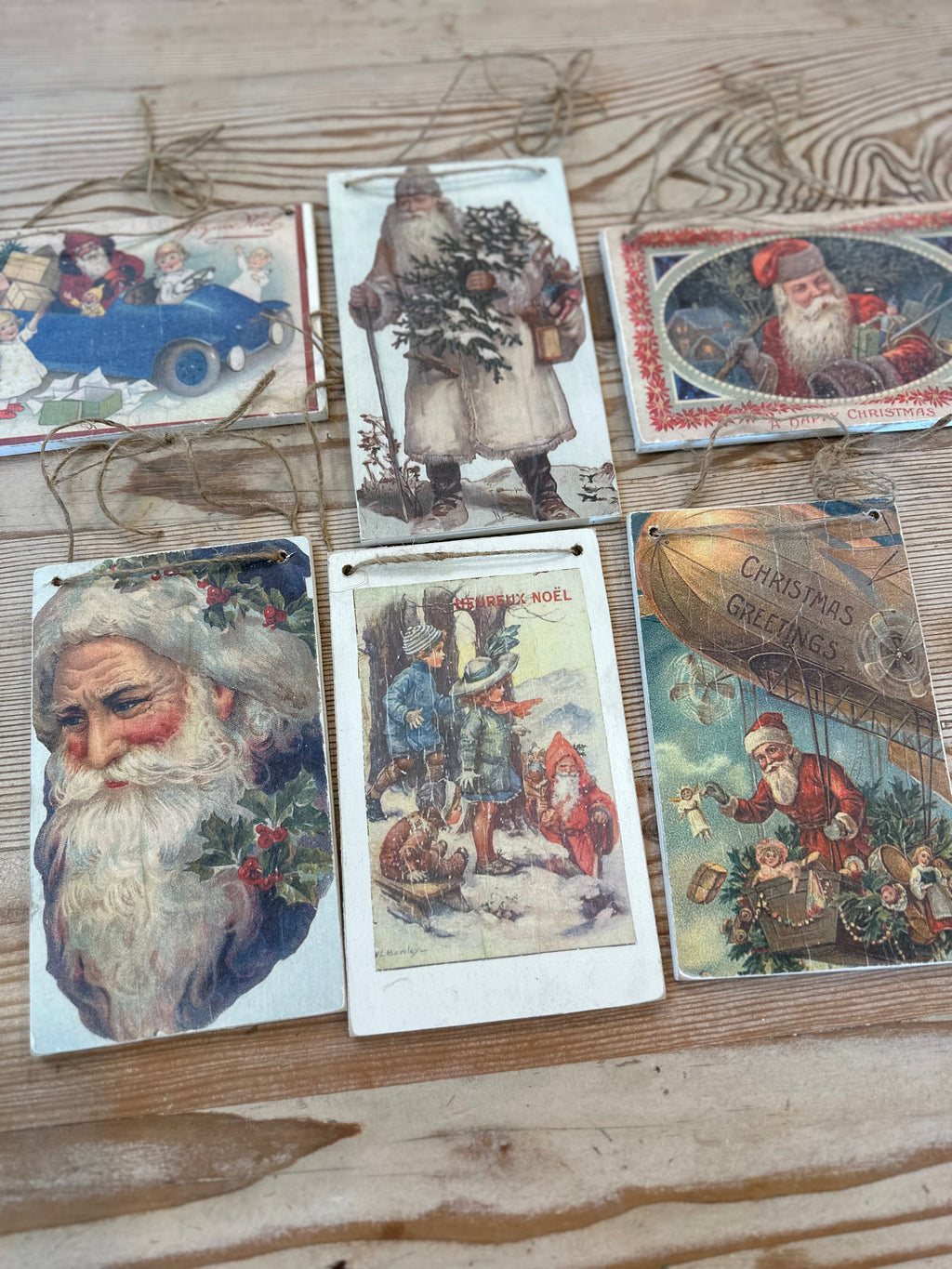 Santa Postcard Ornaments / Hangers