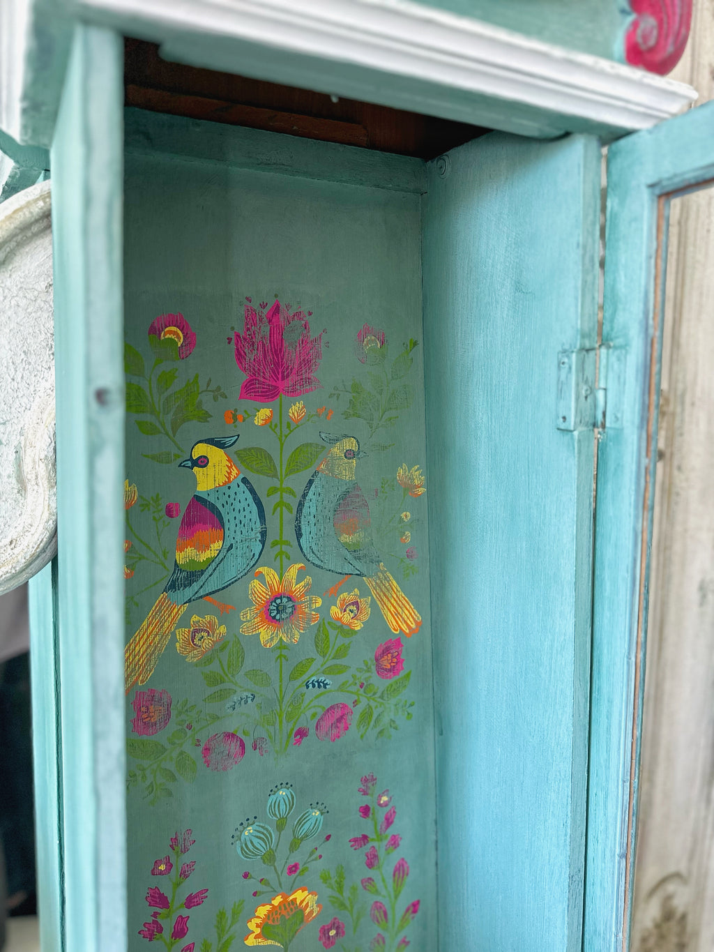 Folk Style Hand Painted Clock