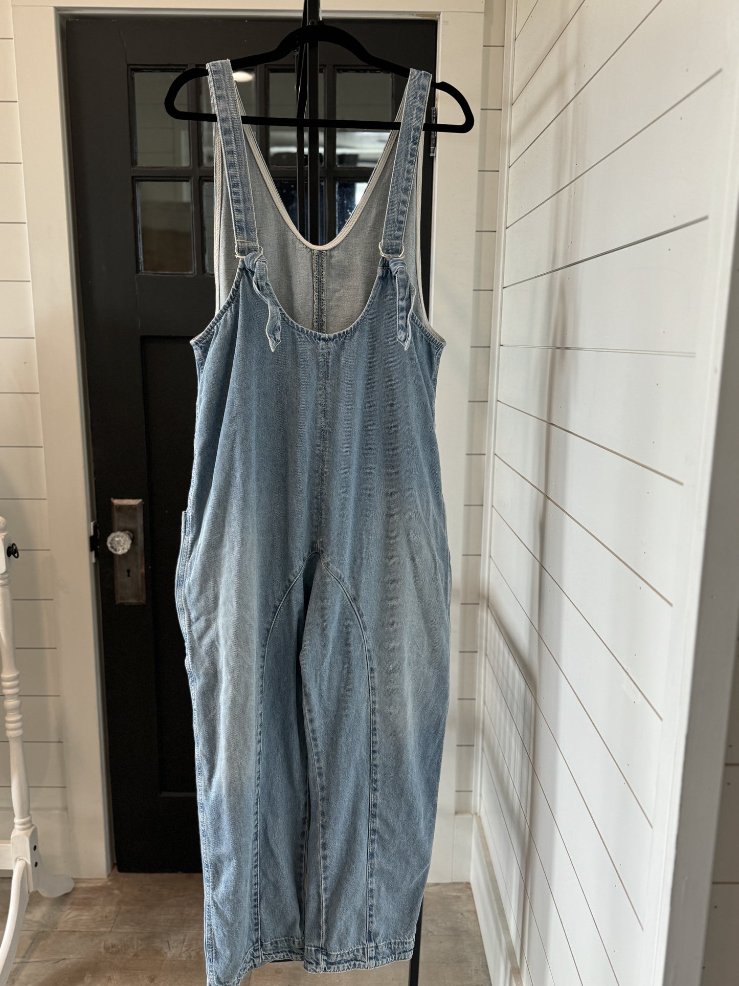 Free People Overall Size Medium - Oversized Blue Denim Wash