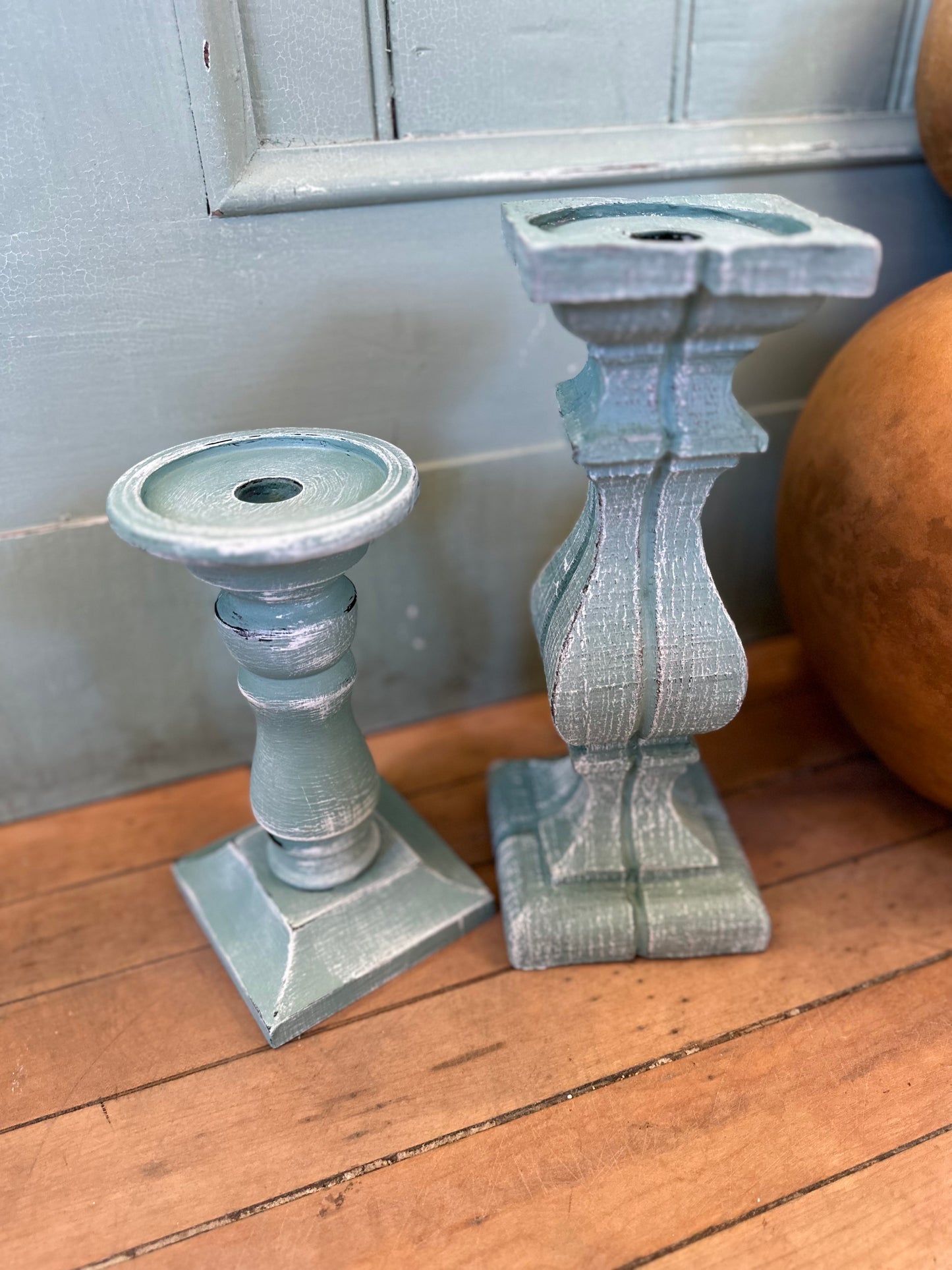Hand Painted Candlestick Set