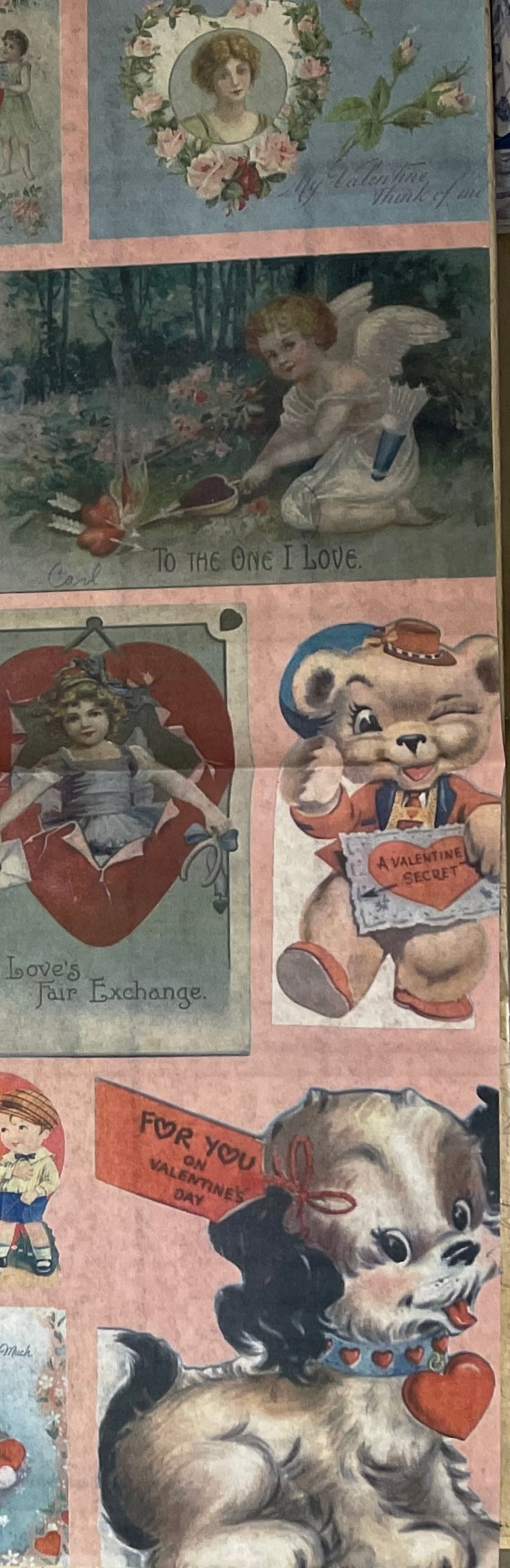 Vintage Valentine JRV Large 18# Paper - Right Side Cut Off