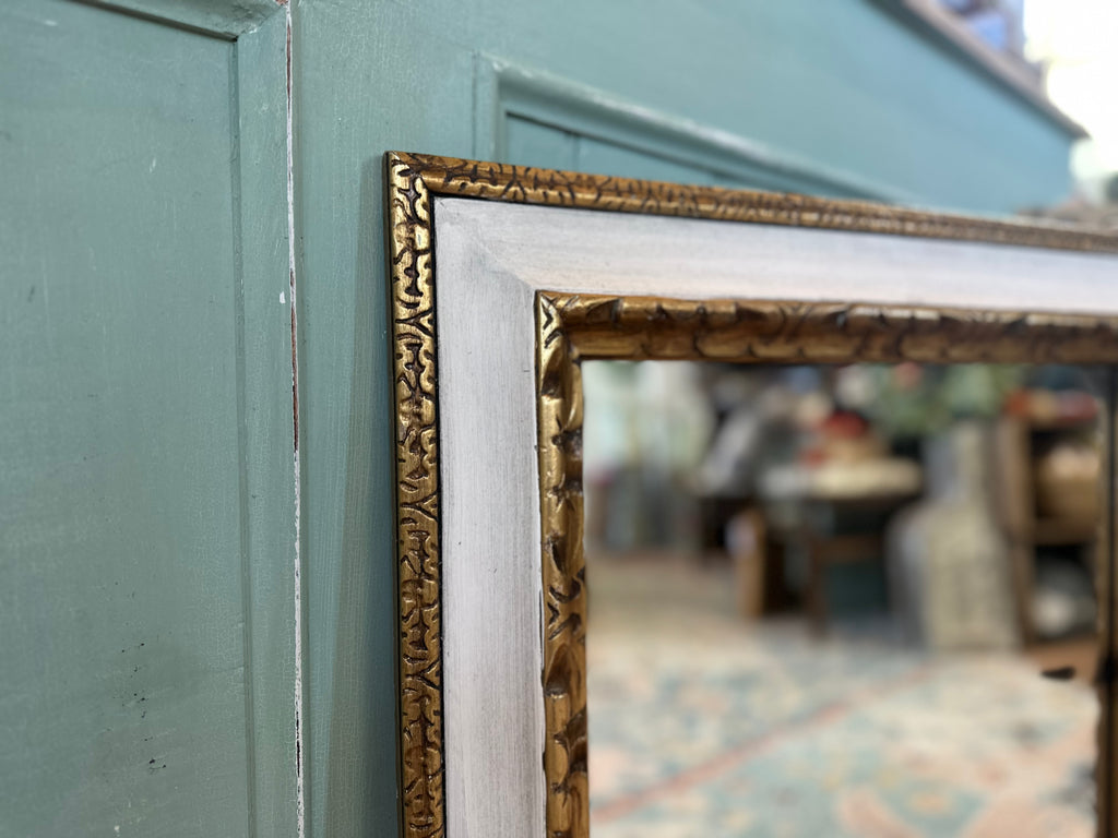 Vintage Gold Mirror hand painted & aged