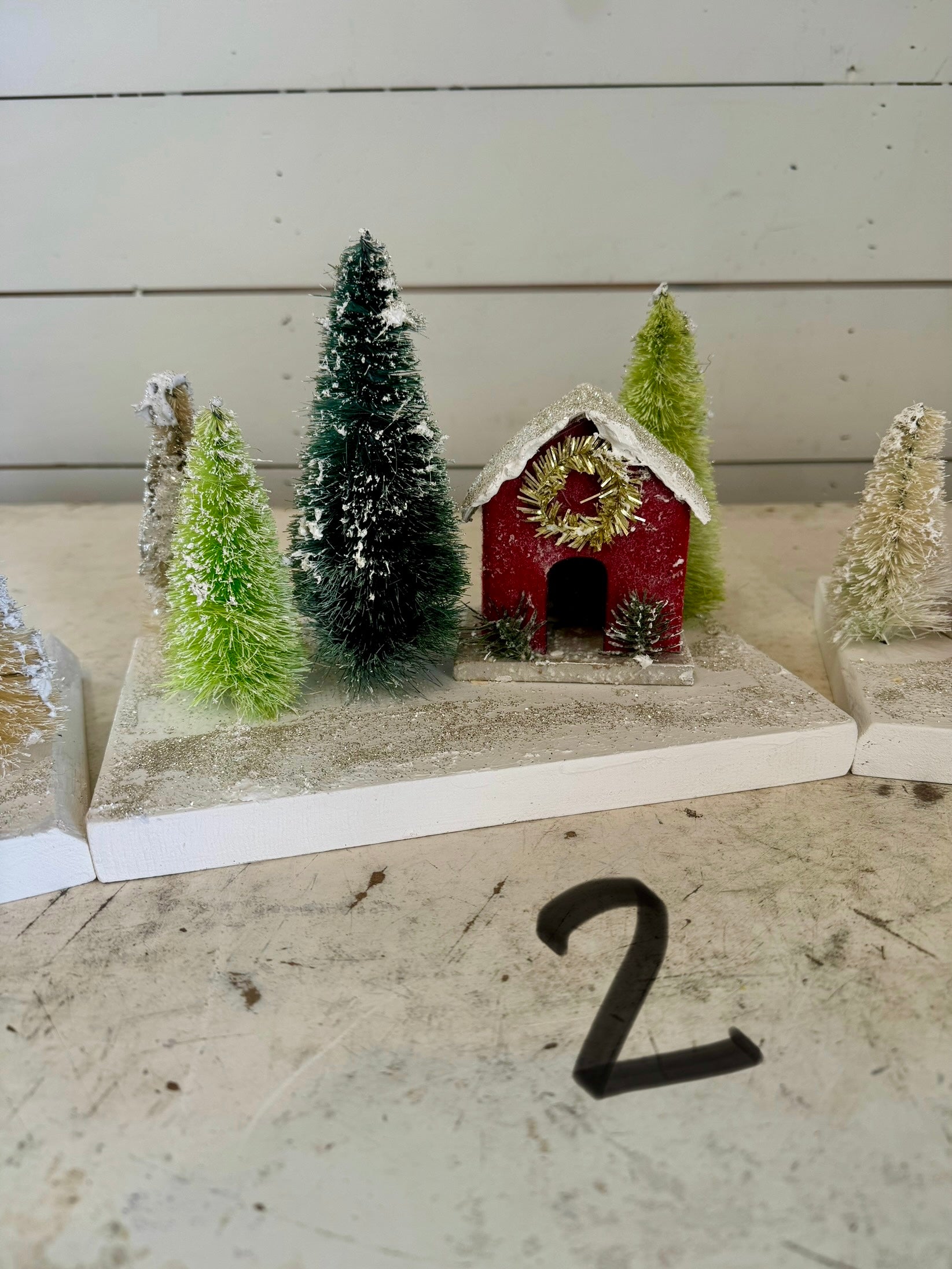 Christmas house scene - handmade - sold individually