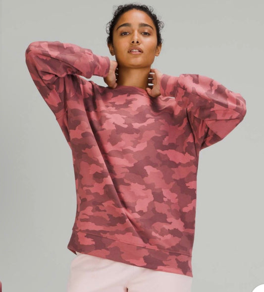 Lululemon Perfectly Oversized Crew Sweatshirt Womens size 8 Camo Crewneck Pullover