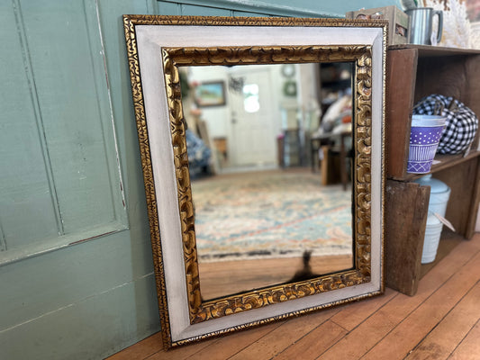 Vintage Gold Mirror hand painted & aged