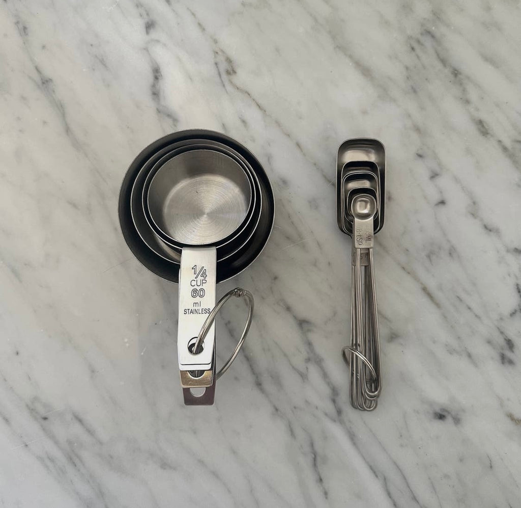Stainless Steel Measuring Cups and Spoons Set
