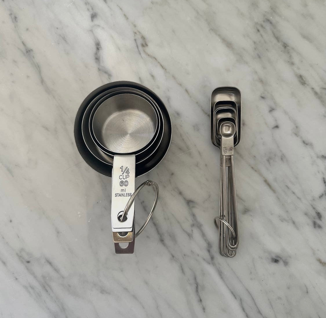 Stainless Steel Measuring Cups and Spoons Set