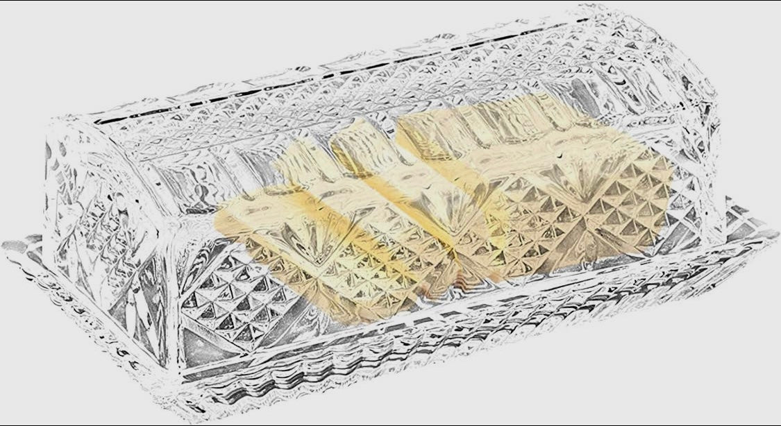 Crystal Covered Butter Dish