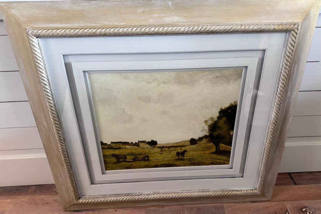 Framed Canvas Pastoral Print Village Countryside