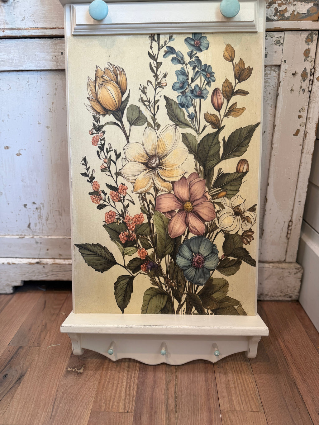Floral Shaker Style Clock 42.5” tall