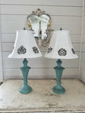 Swedish Folk Hand Painted Set of lamps