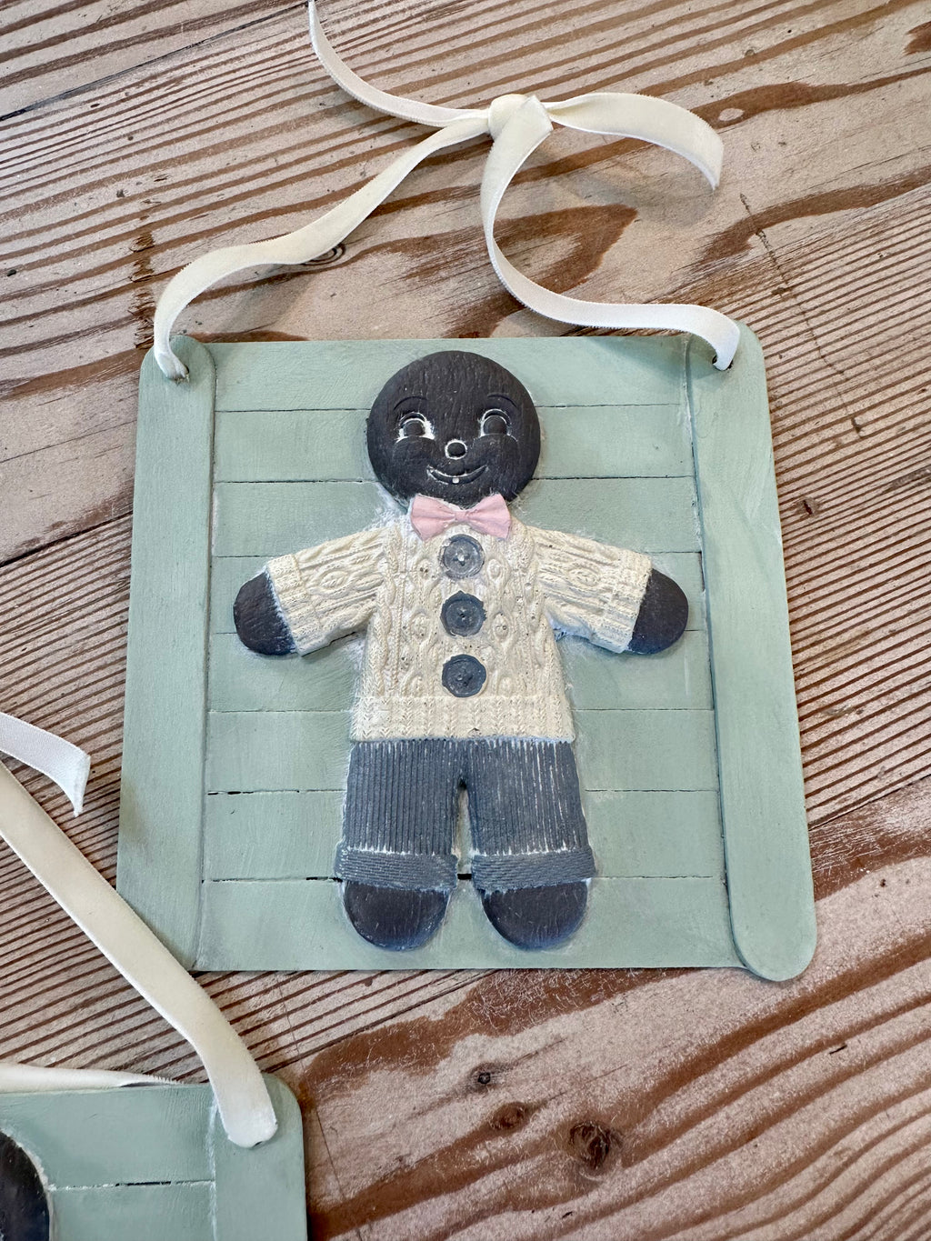 Handmade Gingerbread People Ornament / Hanger
