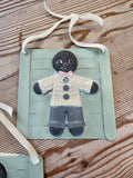 Handmade Gingerbread People Ornament / Hanger
